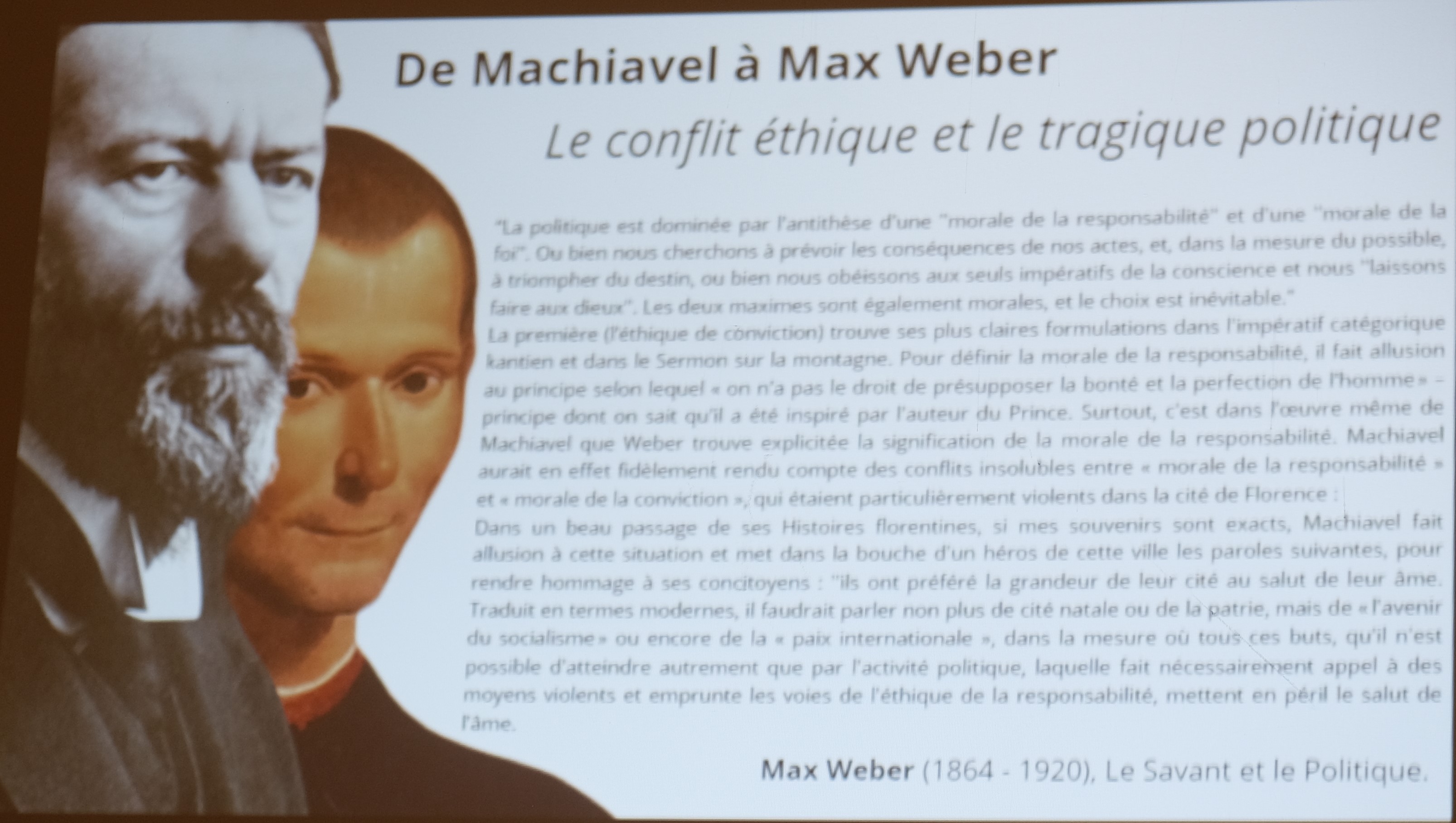 De Machiavel à Max Weber…