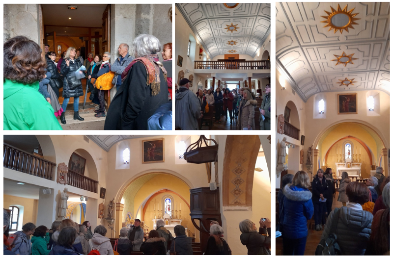 Accueil par Rachel Bernard, élue communale, à l’Eglise Saint-Aupre 