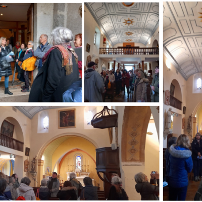 Accueil par Rachel Bernard, élue communale, à l’Eglise Saint-Aupre 