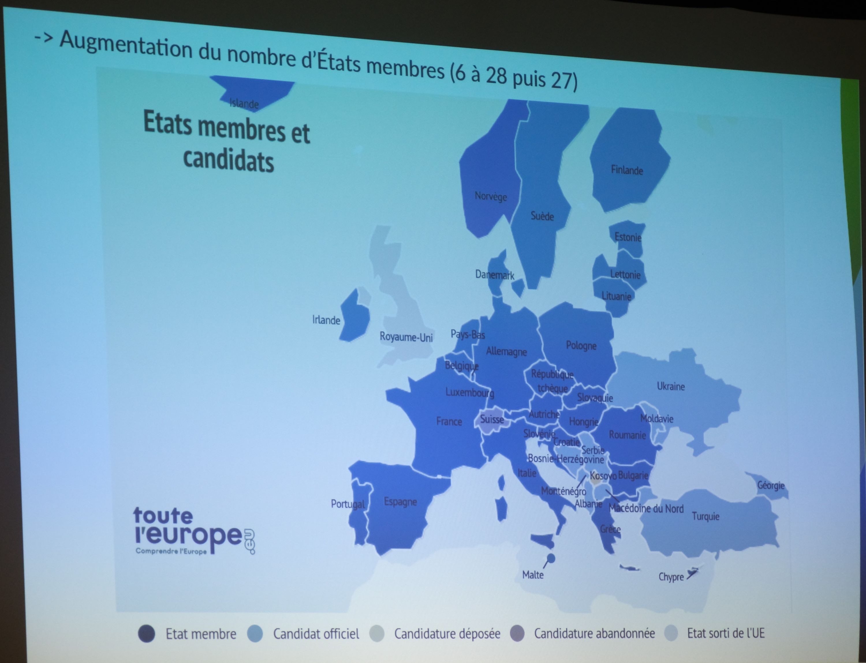 Pays concernés par ces 10èmes élections du parlement européen du 6 au 9 juin 2024