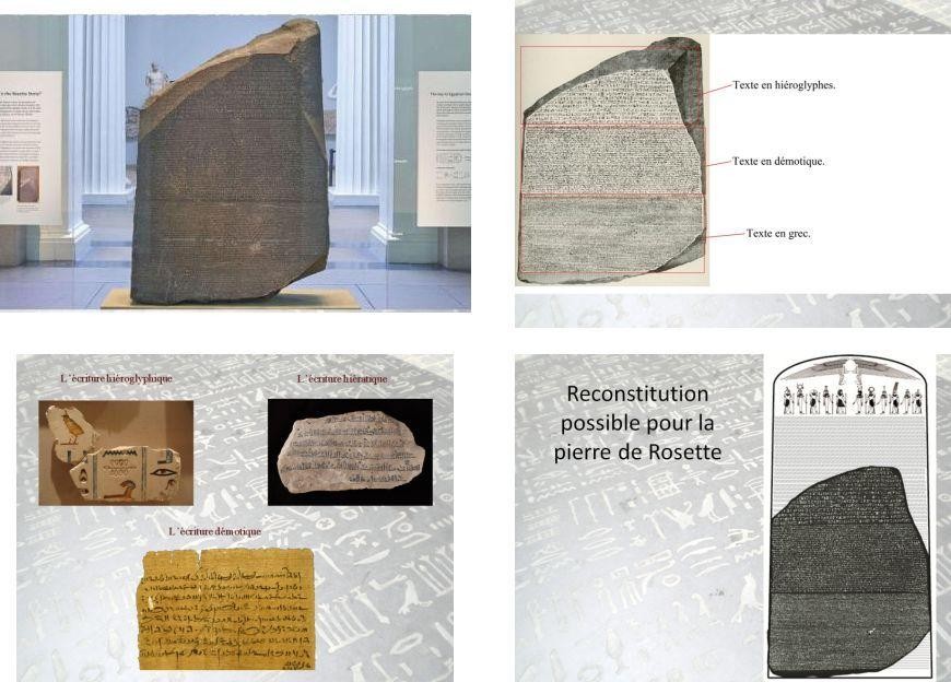 Fragment découvert par le capitaine Bouchard : un décret gravé en trois langues