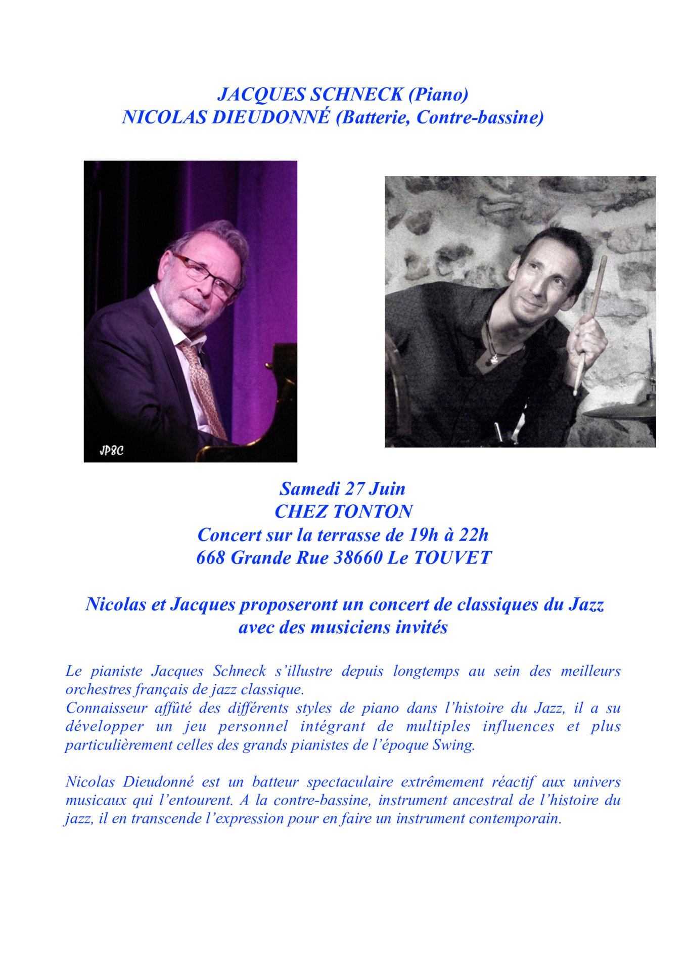 2026 06 27 concert jacques schneck au touvet
