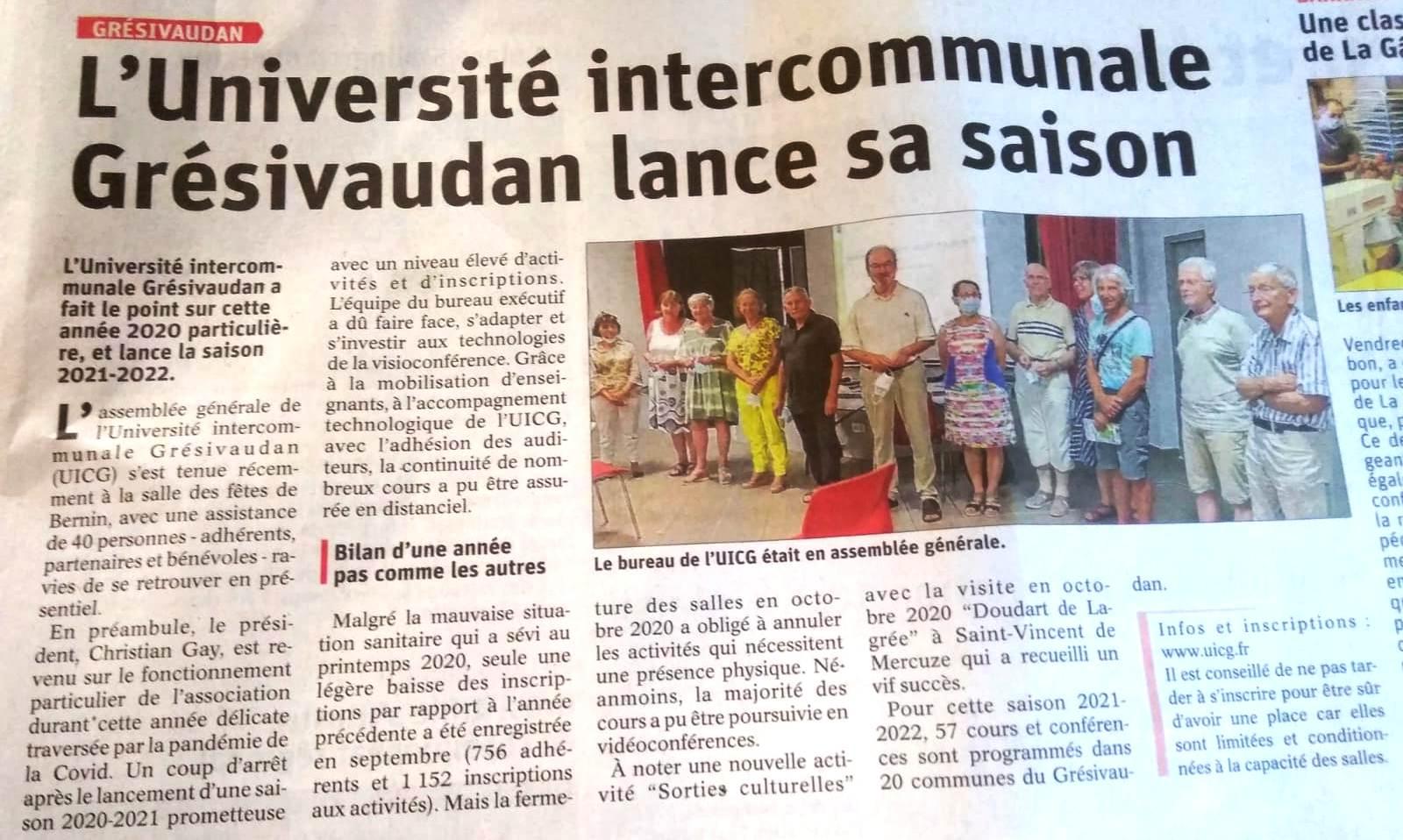 Assemblée générale UICG du 16 juin 2021