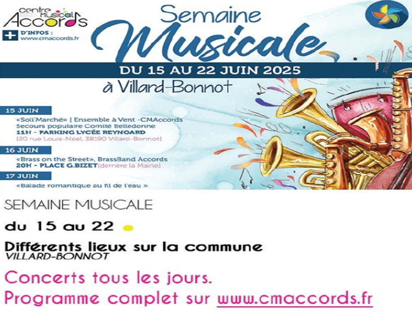 Cma semaine musicale du 15 au 22 juin 2025