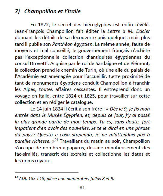 Extrait champollion italie