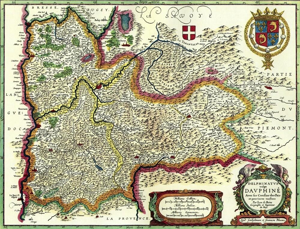 Voyage legendaire en dauphine illustration carte ancienne du dauphine xviie